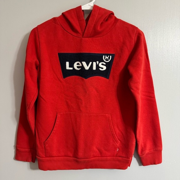 Levi's Red Orange Hoodie Sweater Size Large - Picture 3 of 8